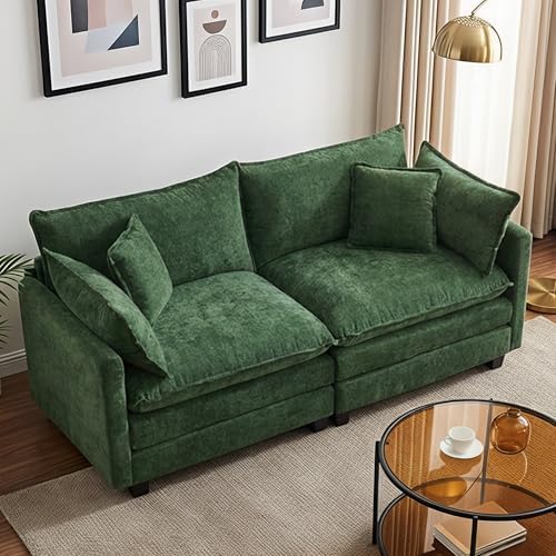 78" Modular Sectional Sofa, Cloud Loveseat Couch by Unknown