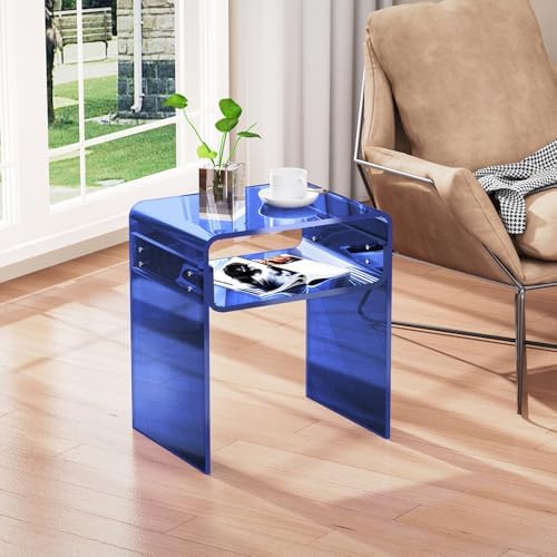 Acrylic Side Table, Royal Blue - Image 4