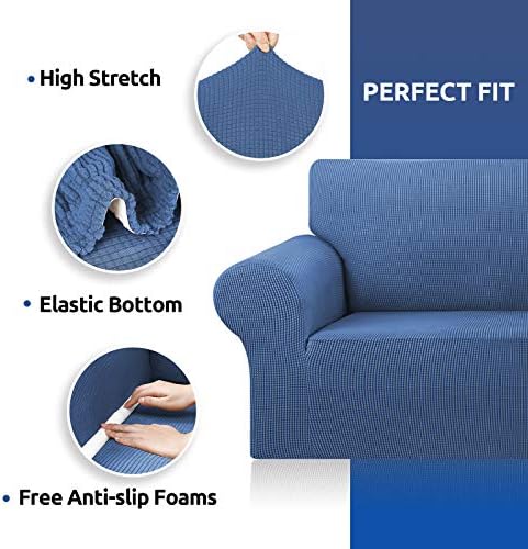 KEKUOU Stretch Couch Covers for Sofa, 3 Cushion Couch Slipcover - Image 6
