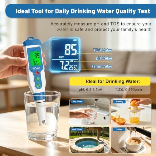 TDS Meter Digital Water Tester, Hydrogen pH ORP Meter - Image 6