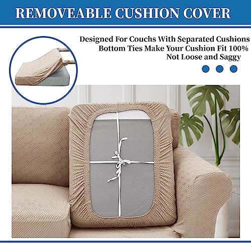 XINEAGE 3-Piece Stretch Loveseat Sofa Cover, Washable Couch Covers - Image 6