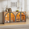 Sideboard Buffet Cabinet with Storage, Modern Coffee Bar Liquor Cabinet w/2 by beronbaer