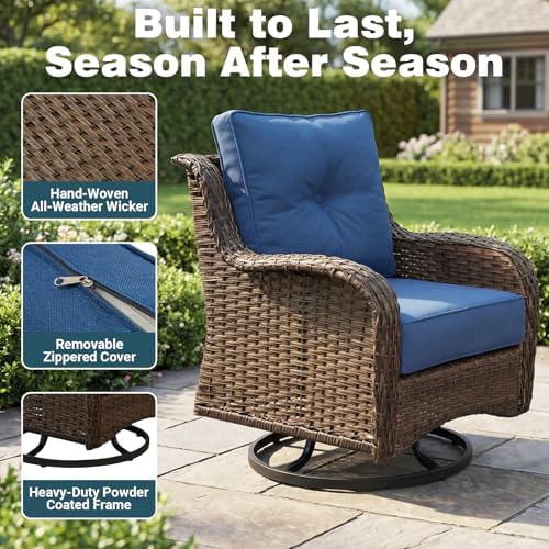 Patio Furniture Set with 6" Cushions, 5-Pieces Outdoor Furniture - Image 7