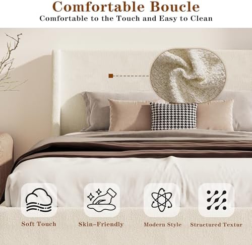King Size Upholstered Platform Bed Frame - Image 5