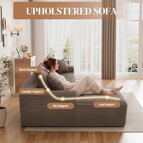 108" L Shaped Cloud Boneless Sectional Couches - Image 6