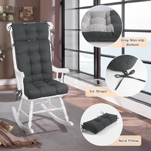 Rocking Chair Cushions Indoor High Back Set - Image 4
