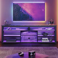 Bestier Tall TV Cabinet with LED & Storage by Bestier