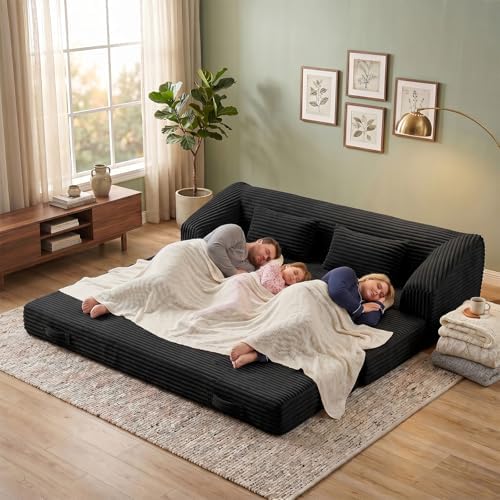 70” Folding Sofa Bed, 3-in-1 Convertible Triple Floor Couch Bed - Image 2
