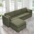 CHITA 112" Modular Sectional Sofa, 4 Seat Modular Couch, Moss Green by Unknown