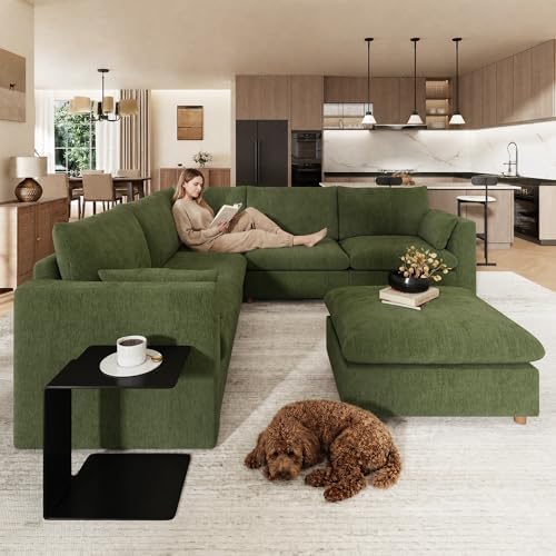 WorthFurni Oversized Modular Sectional Sofa, Comfty 6 Seat Modular Sofa - Image 3