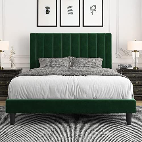 Allewie Full Bed Frame/Velvet Upholstered Bed Frame by Allewie