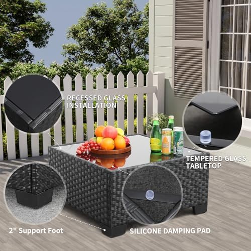 Rattaner 9 Pieces Outdoor Sectional All-Weather Wicker Patio Furniture Set - Image 4