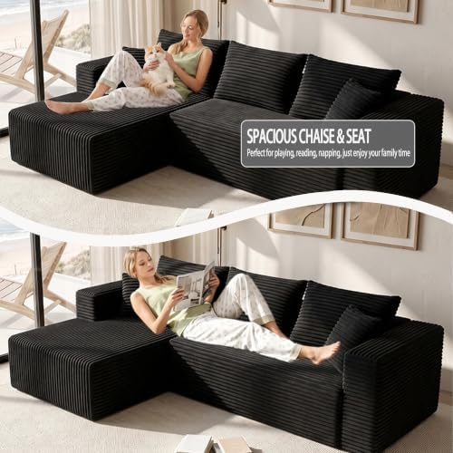 92.5" Boneless Couch, Left Facing Sectional Sofa - Image 6