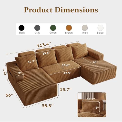 Boneless Couches for Living Room 113" - Image 2