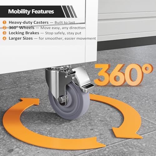 VINGLI Rolling Metal Storage Cabinet - Image 5