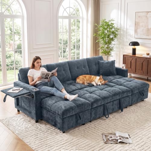 108”Pull Out Sofa Bed, U Shaped Sleeper Sofa - Image 5
