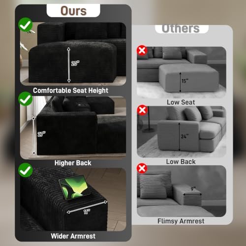 ONEMMLION 151" Oversized Cloud Sectional Couch - Image 6