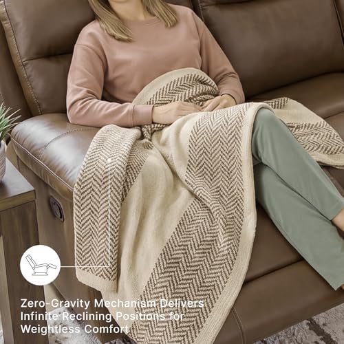Signature Design by Ashley VonRyan Power Reclining Sofa, Top Grain Leather - Image 5