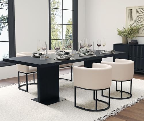 HNY Mid Century Modern Upholstered Barrel Dining Chairs - Image 6
