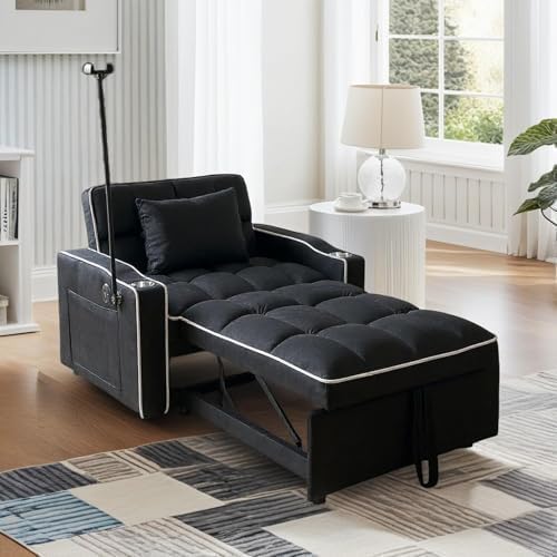 Sleeper Chair with USB Port, 3 In1 Pull Out Sofa Bed by Outdoorchairs