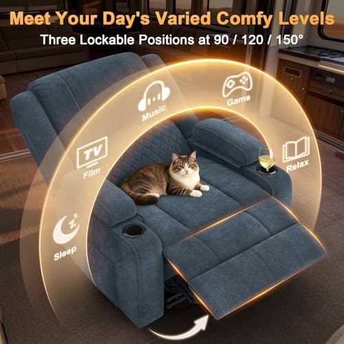 Oversized Manual Recliner Chair, 3X Reclining Sofa Chairs - Image 3