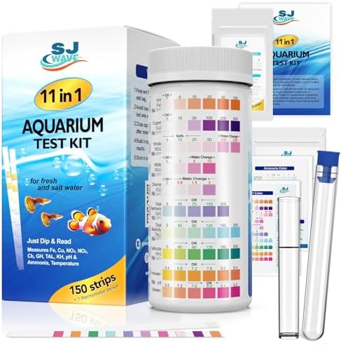 11 in 1 - Aquarium Test Strips | 950 Tests - 150 Strips | Fish Tank Aquariums by SJWAVE