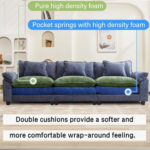 Oprisen 2 Pieces Cloud Couch Set, Upholstered Comfy Modular Sectional Sofa Deep - Image 3