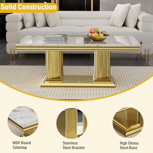 47inch Faux Marble Coffee Table - Image 6