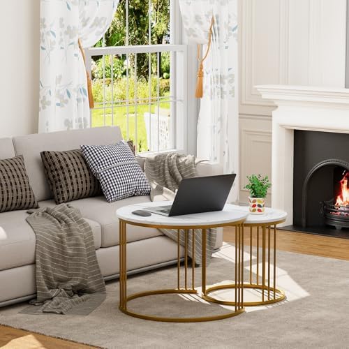 Garden 4 you Coffee Table Faux Marble Nesting Table - Image 4