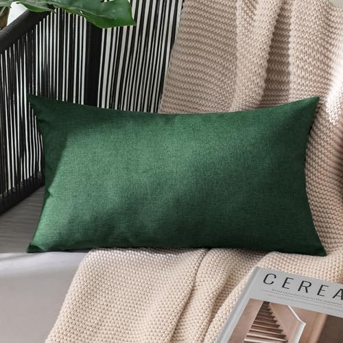 MIULEE Decorative Outdoor Pillow Covers Christmas 12x20 Emerald Green - Image 7