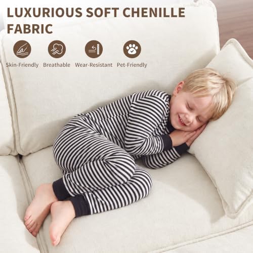 Tmsan 76.7" Loveseat Sofa Cloud Couch, Deep 2 Seater Love Seat - Image 4