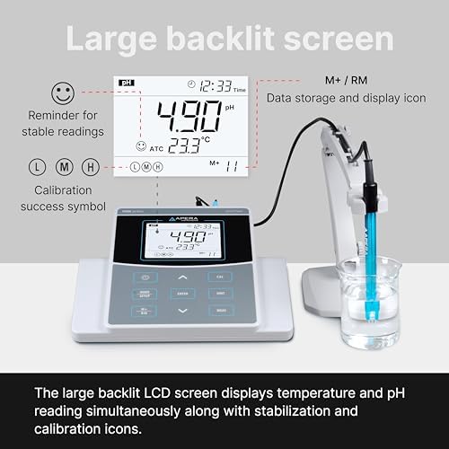 Apera Instruments AI521 PH800 Laboratory Benchtop pH Meter Kit, 0.01 pH Accuracy - Image 6