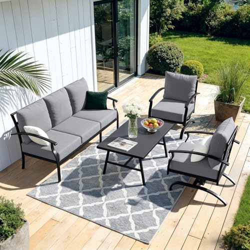 Kullavik 2 Piece Metal Outdoor Patio Furniture Set, Outdoor Sectional Sofa - Image 5