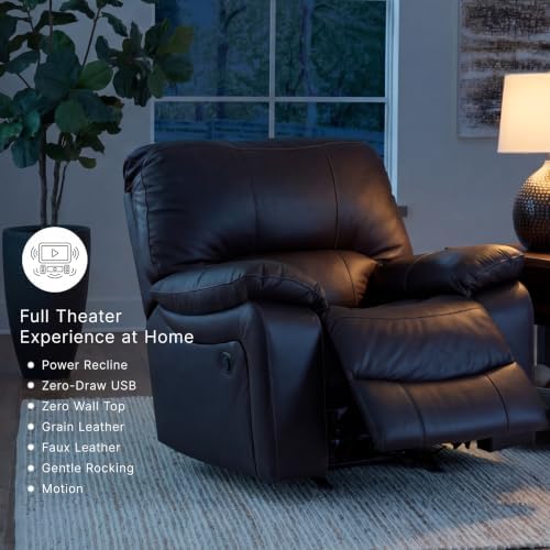 Signature Design by Ashley Leesworth Power Rocker Recliner, Dark Brown - Image 6