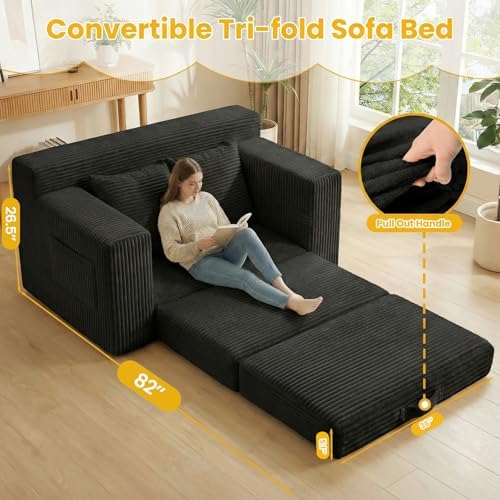 Boneless Couch, Boneless Loveseat Sleeper Sofa Bed – 3-in-1 Convertible Couch - Image 5