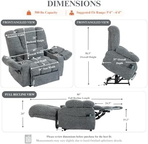 Heavy Duty 500 lbs Power Lift Recliner - Image 2