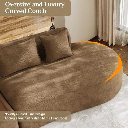 154" Oversized Sectional Sofa for Living Room, Modern Luxury Plush Chenille - Image 6
