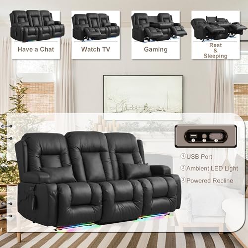 TUNYI Power Loveseat Recliner Sofa - Image 3