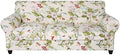 SearchI Stretch Sofa Cover Printed Couch Cover, Floral Pattern 4 Pieces Sofa by SearchI