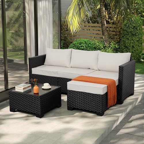 Rattaner Outdoor Furniture Set 3 Pieces Wicker Patio Furniture Outdoor by Rattaner