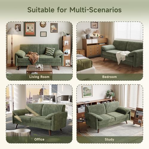 ONBRILL 64.5" Loveseat Sofa, Chenille Loveseat Couch - Image 6