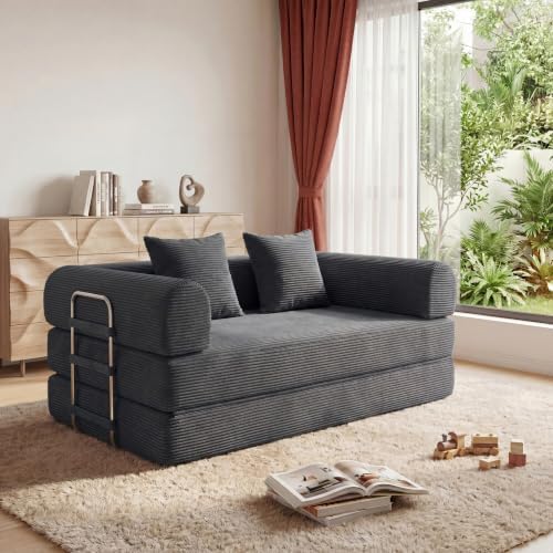Futon Sofa Bed Modular Loveseat Sleeper Folding Pull Out Couch by HouseMila