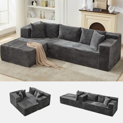 106" L Shaped Modular Cloud Sectional Sofa by SLEKVERSA