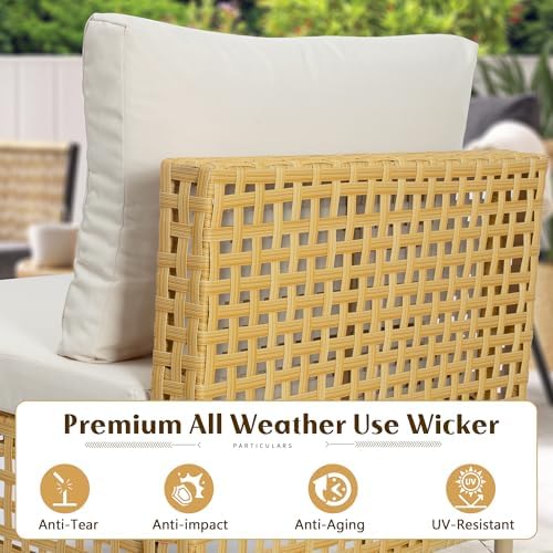LHBcraft 7-Piece Patio Furniture Set, Handmade Rattan Outdoor Furniture Set - Image 5