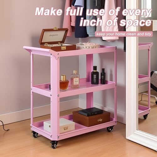 3 Tier Metal Utility Rolling Cart - Image 6