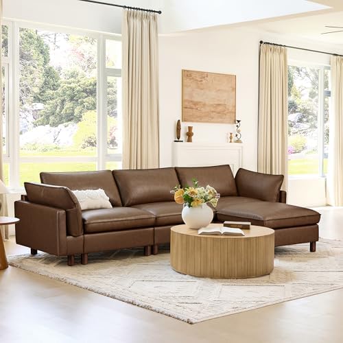 CHITA 127" Leather Super Large Sectional Couches - Image 3