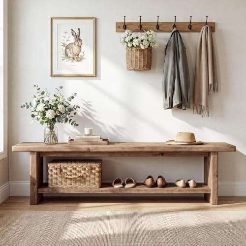 71” Solid Wood Entryway Bench - Image 4