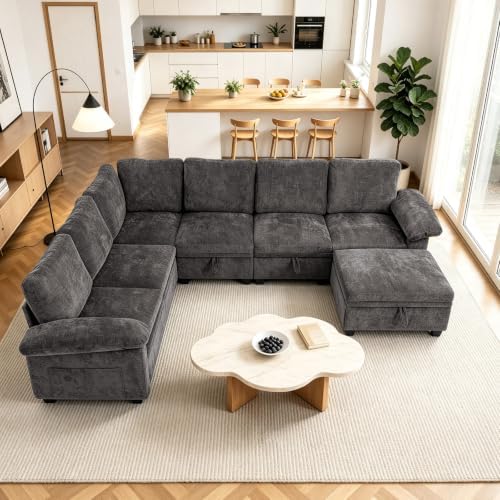 108''Modular Sectional Sleeper Sofa, L Shape Pull Out Sofa Bed - Image 2