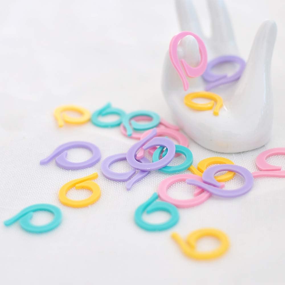 LOKUNN 50PCS Stitch Markers for Crocheting, Crochet Stitch Markers Ring for Knitting and Crocheting, Small and Large Locking
