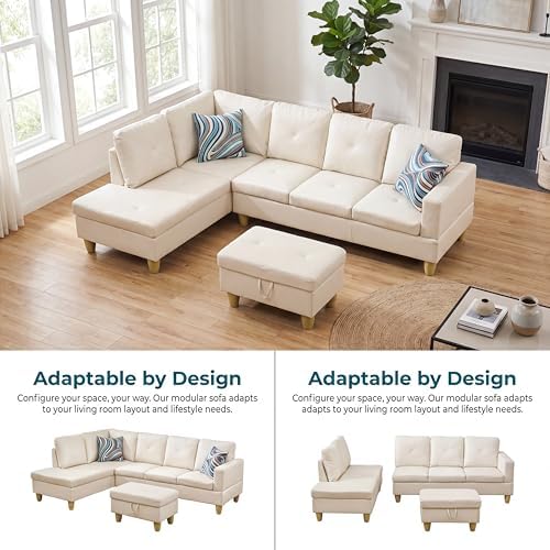 Faux Leather Sectional Couches for Living Room - Image 3
